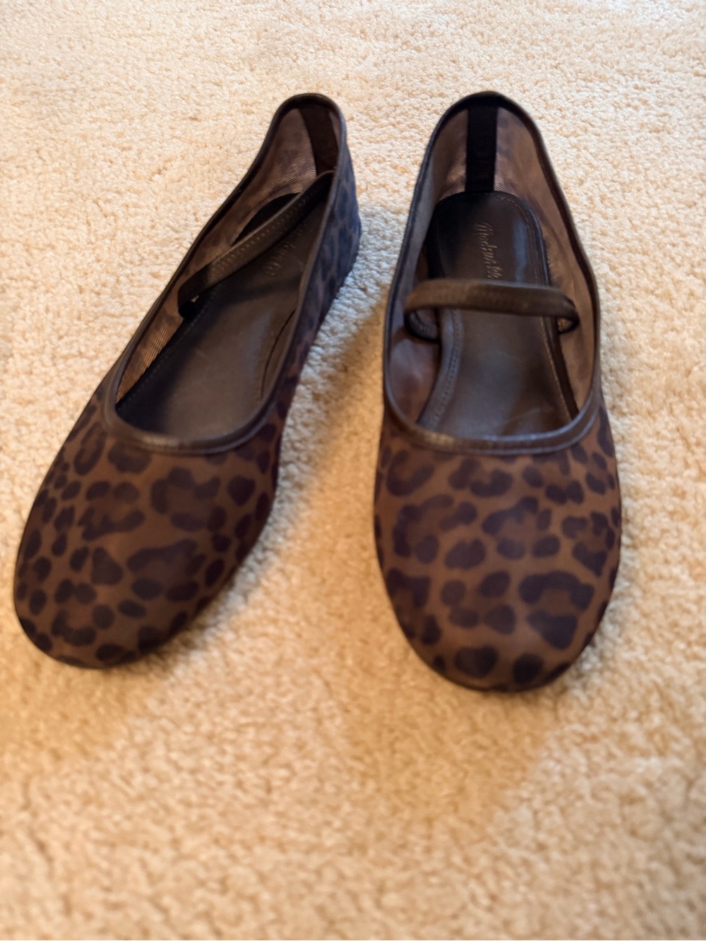 Madewell The Greta Ballet Flat in Leopard Mesh Size 8